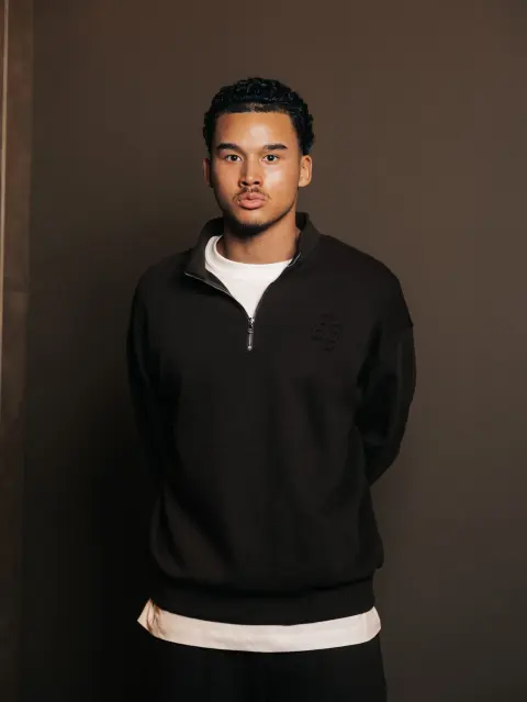 Quarter zip Brun Fume
