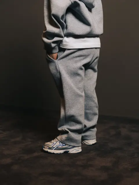 Pants wide Gris Lumiere