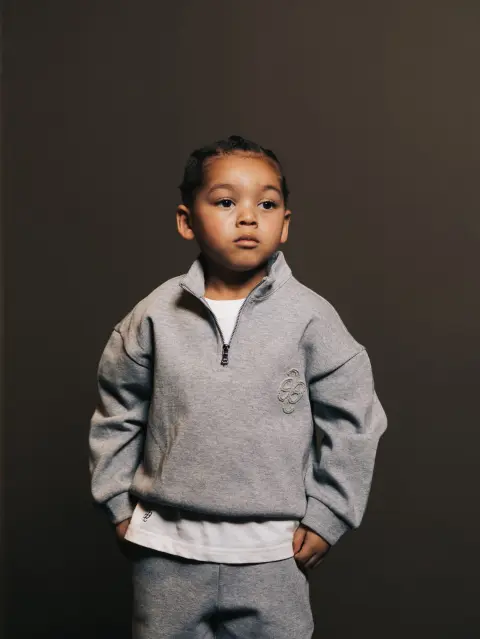 Quarter zip Gris Lumiere