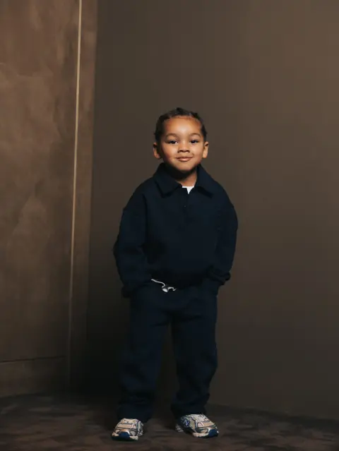 Polo button Bleu Fonce