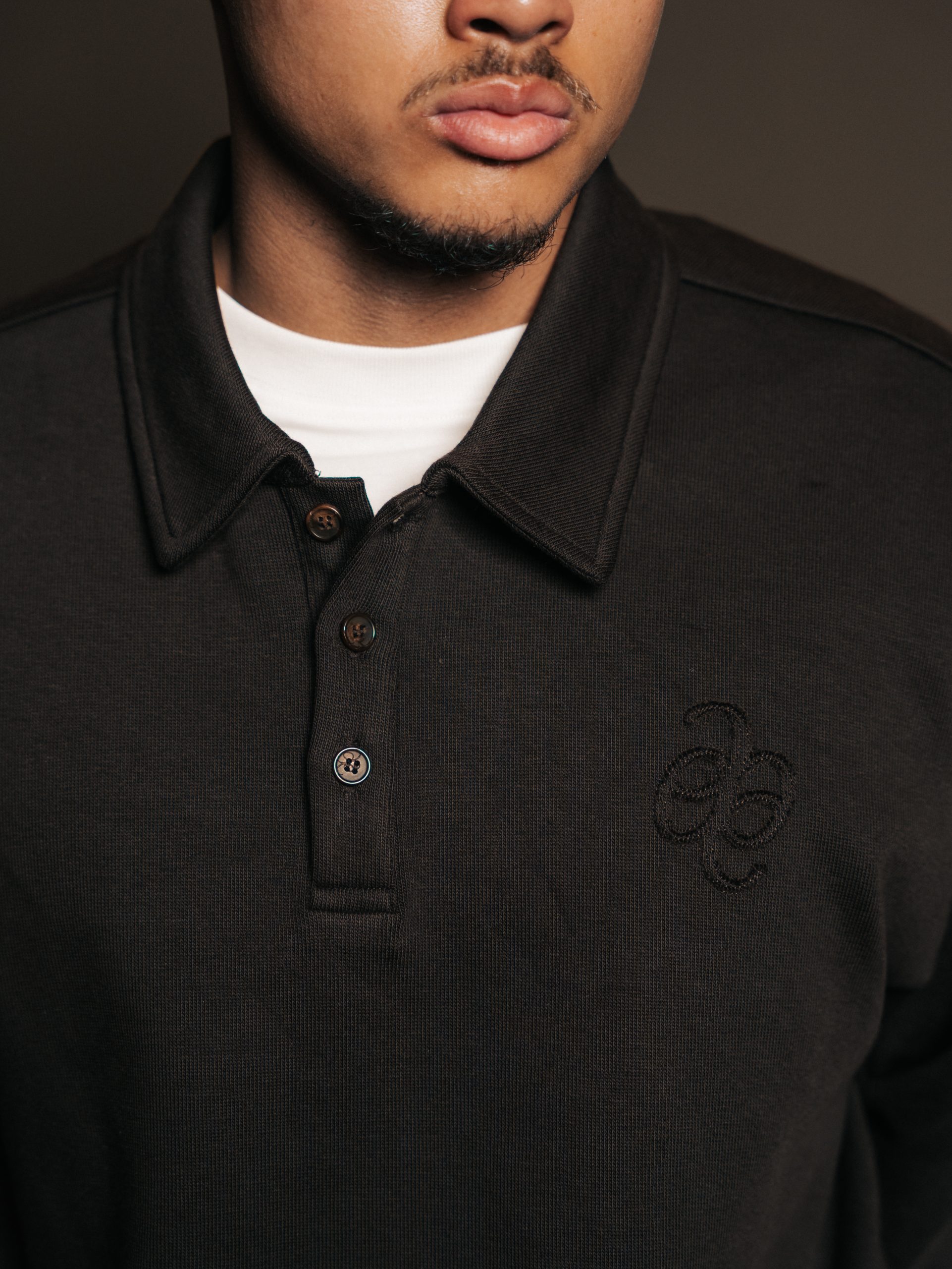 Polo button Brun Fume