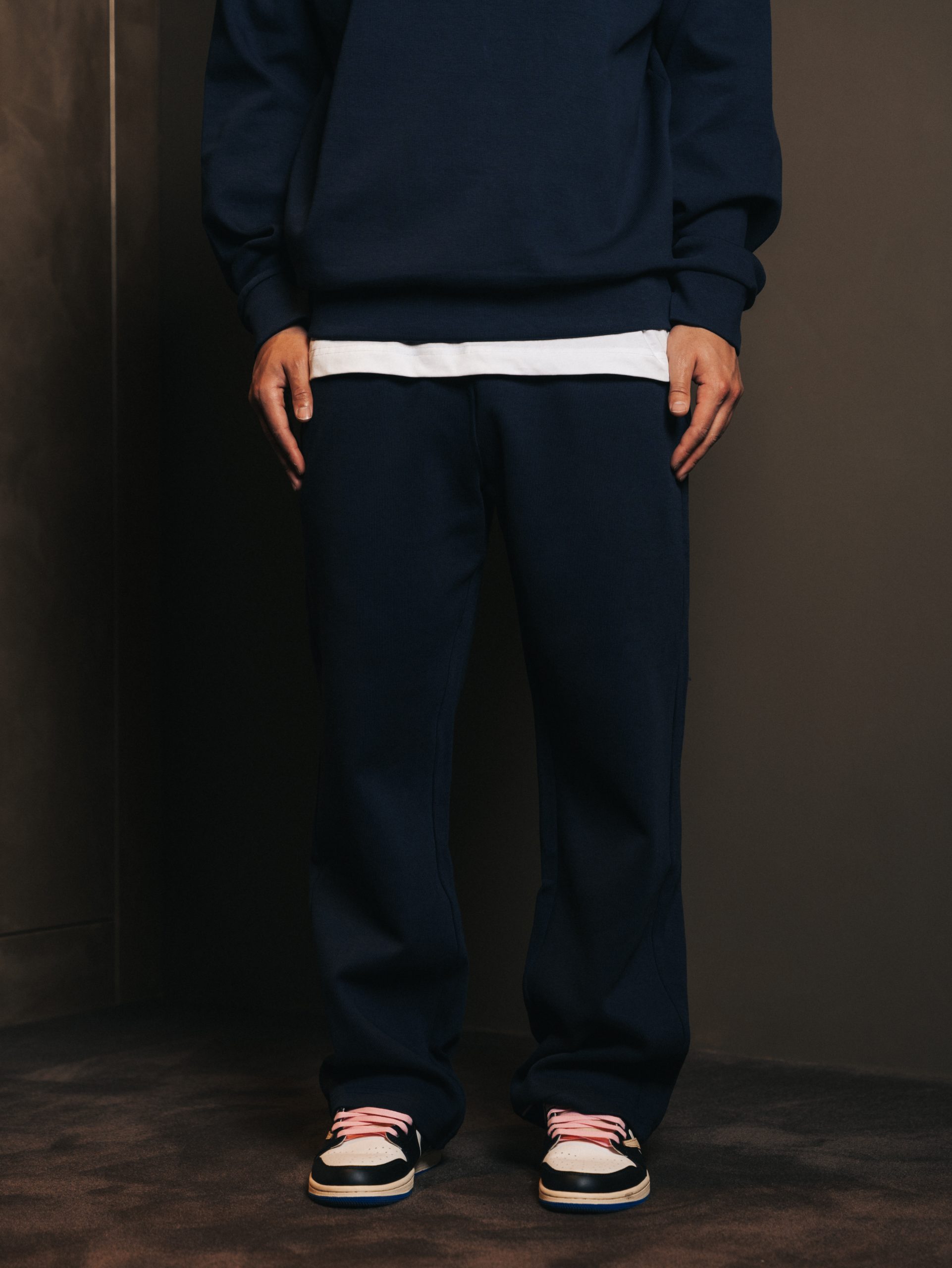 Pants wide Bleu Fonce