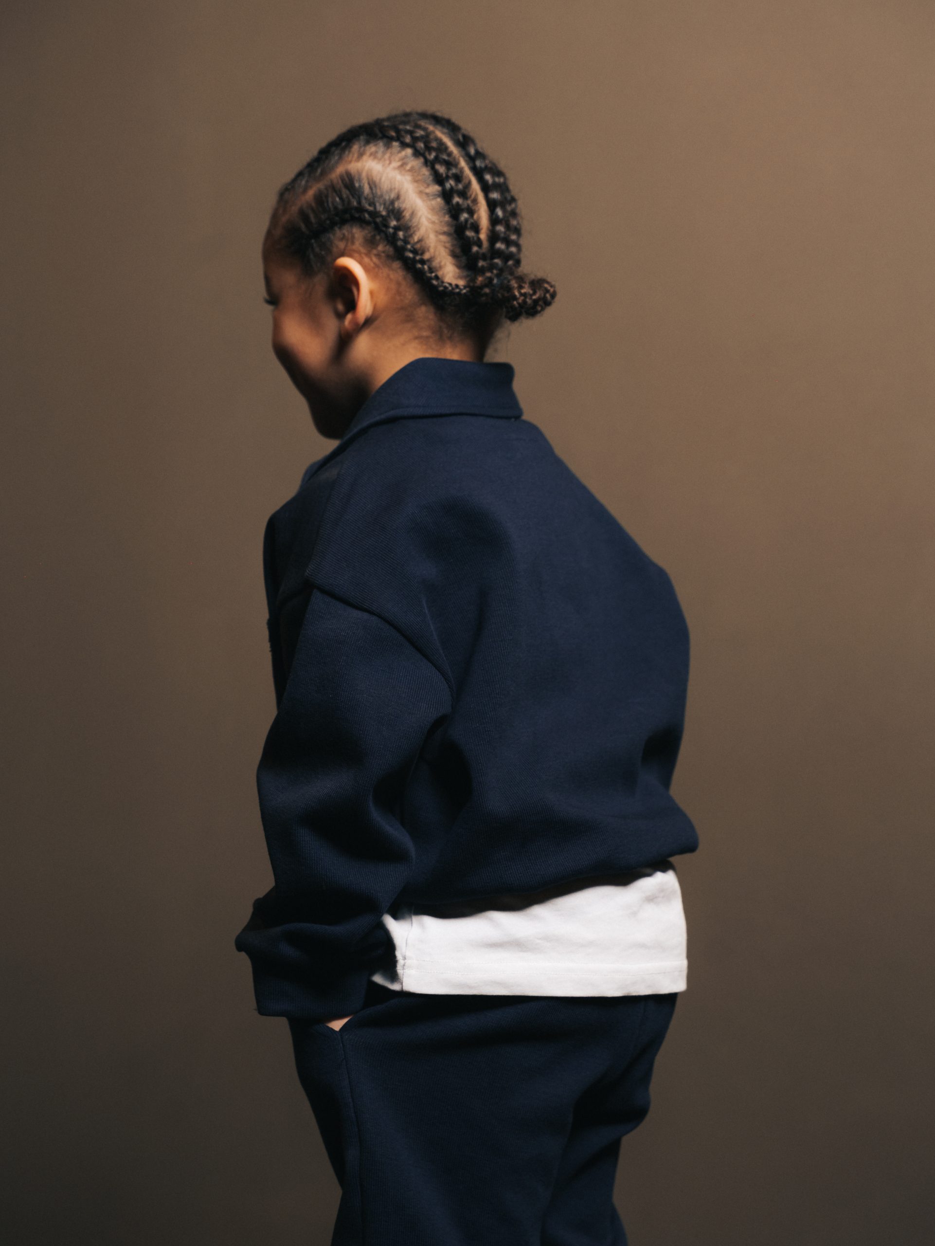Polo button Bleu Fonce