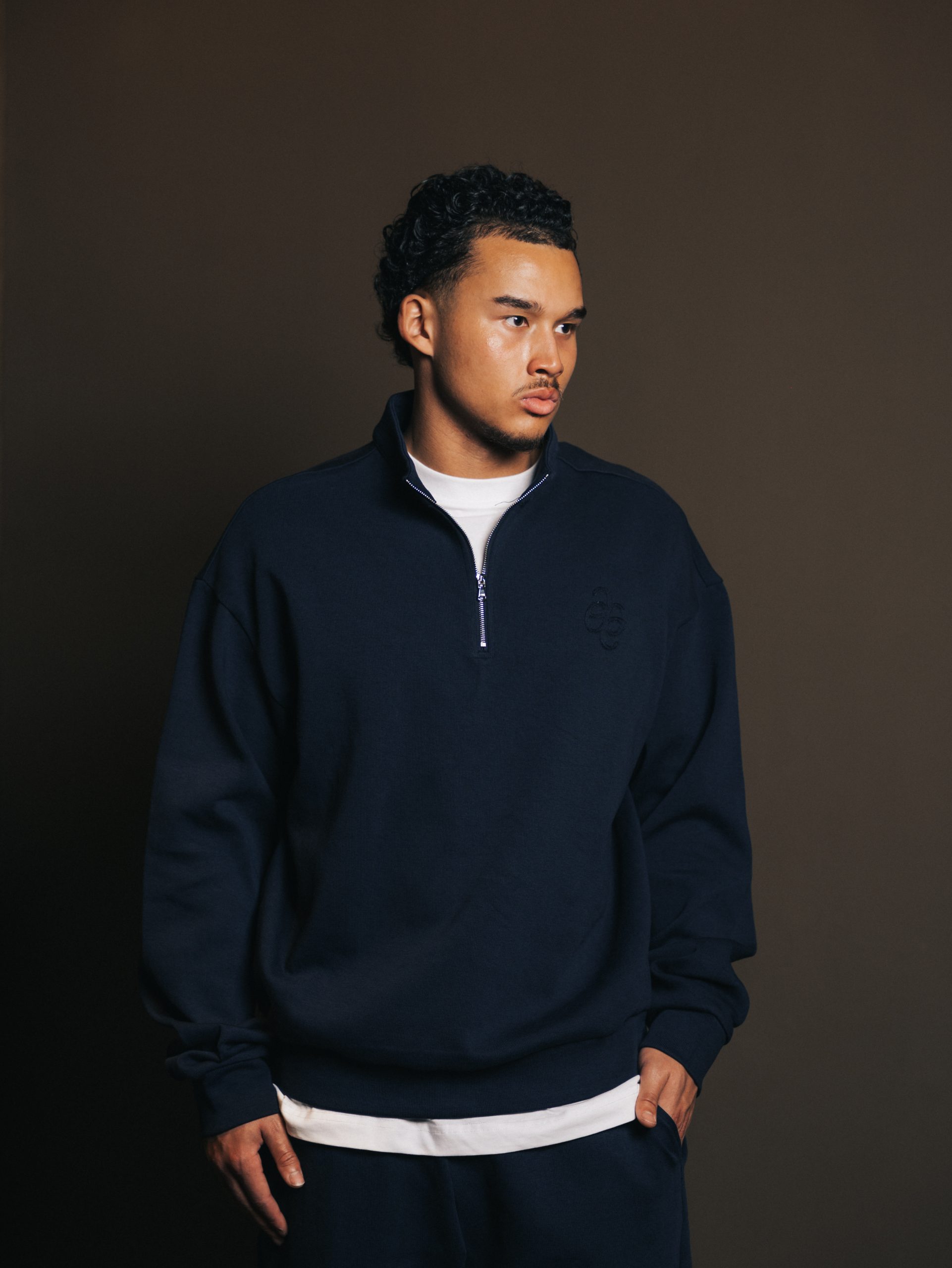 Quarter zip Bleu Fonce