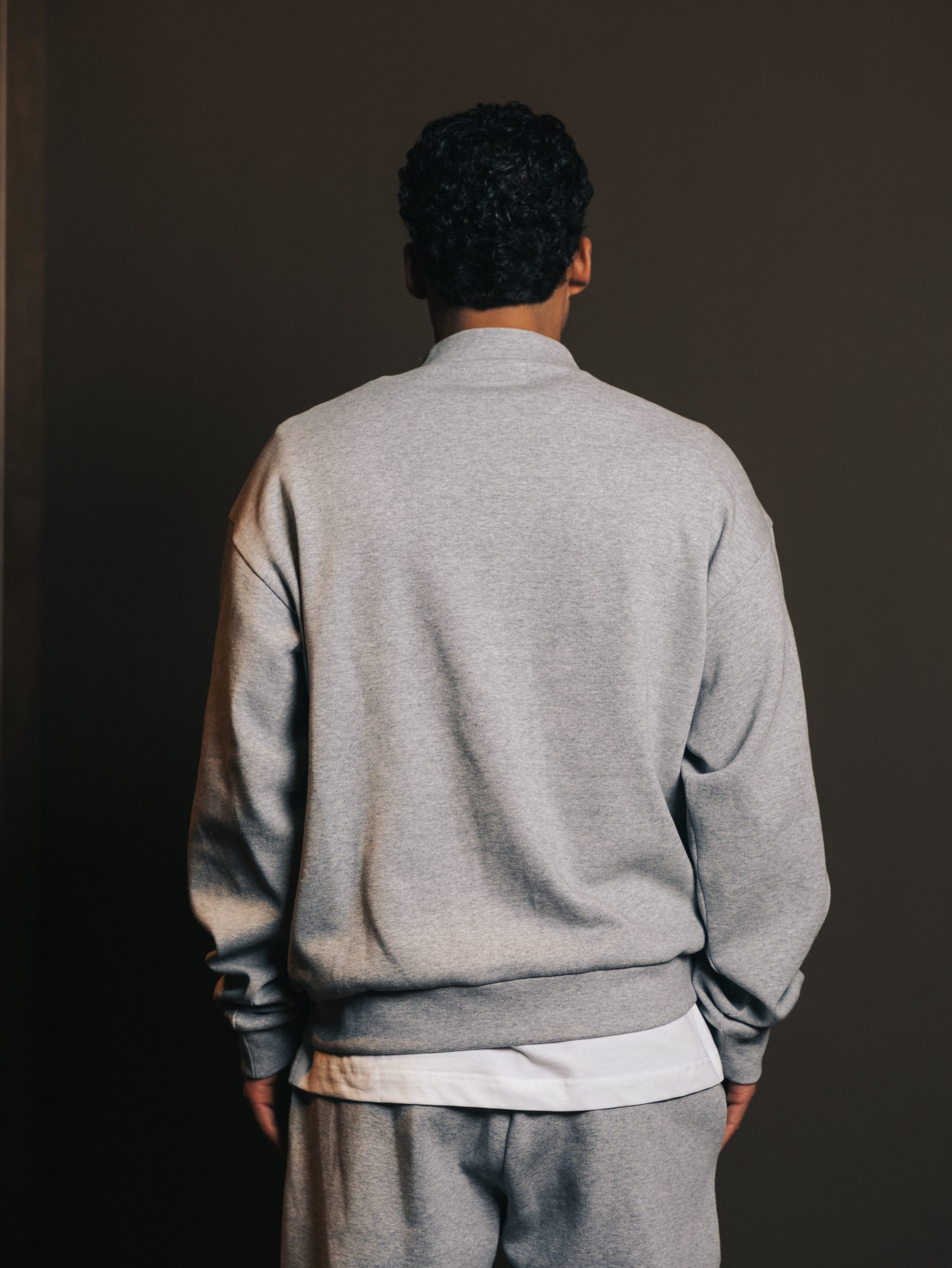 Quarter zip Gris Lumiere