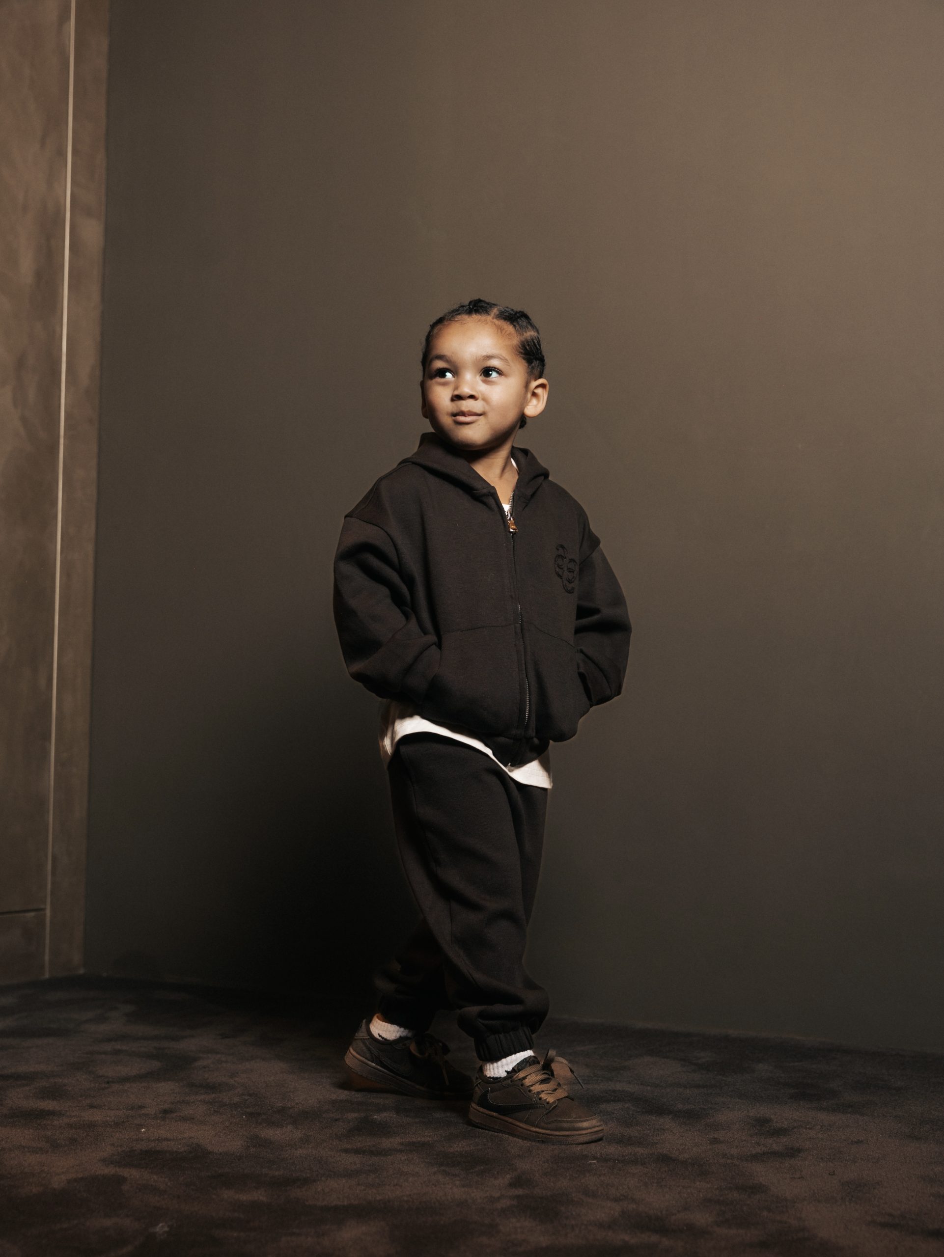Hoodie zipper Brun Fume