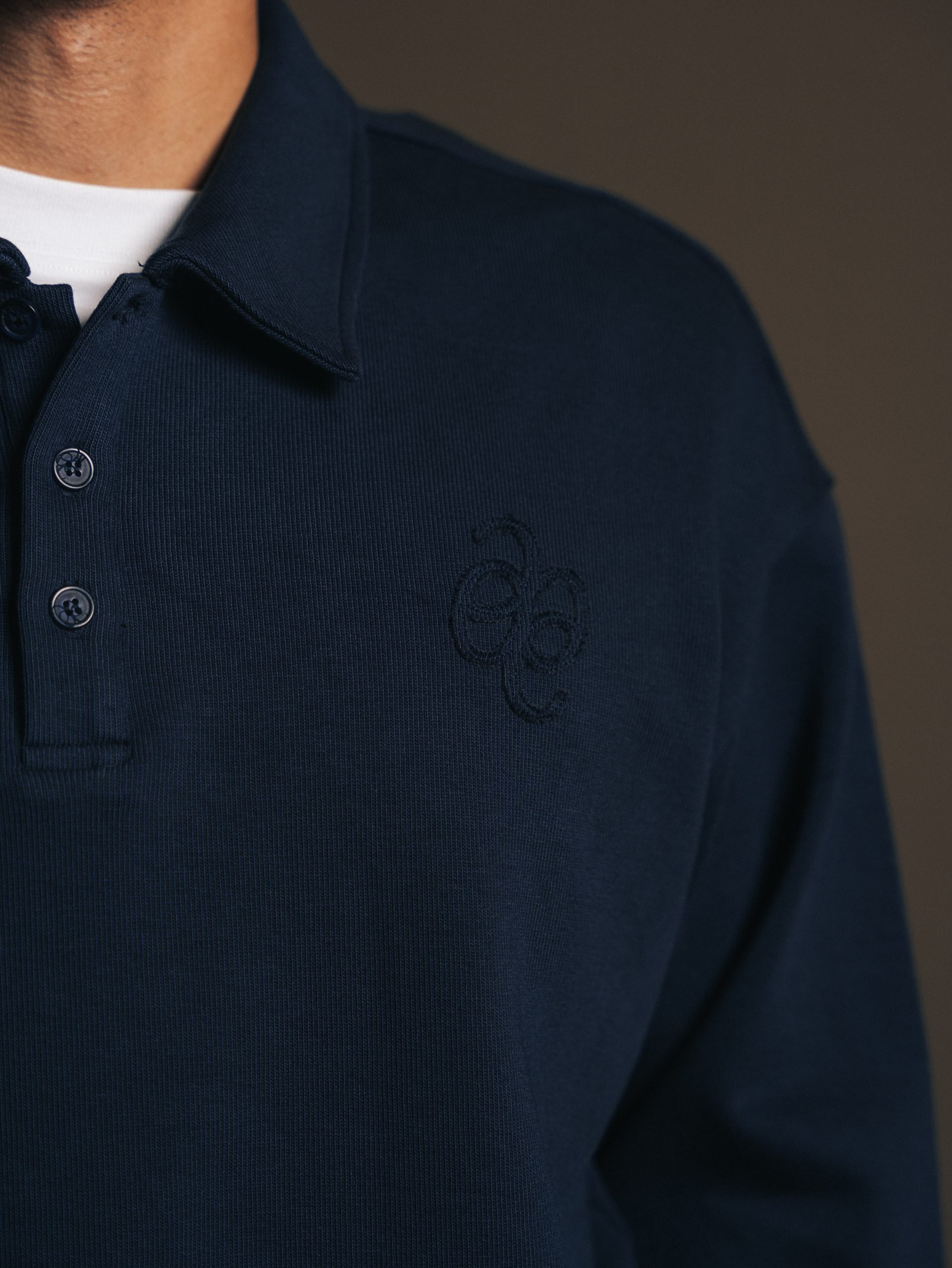 Polo button Bleu Fonce