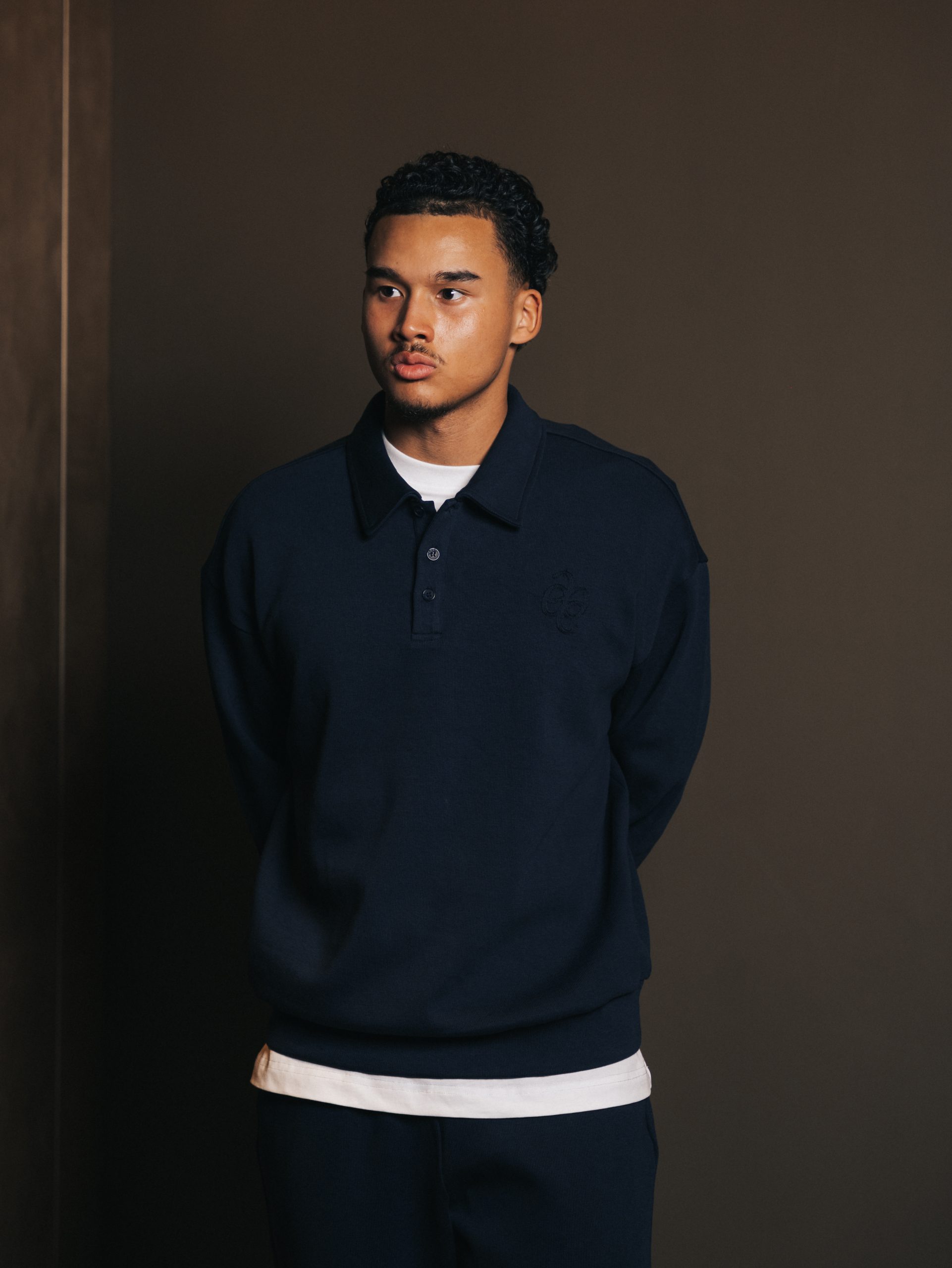 Polo button Bleu Fonce