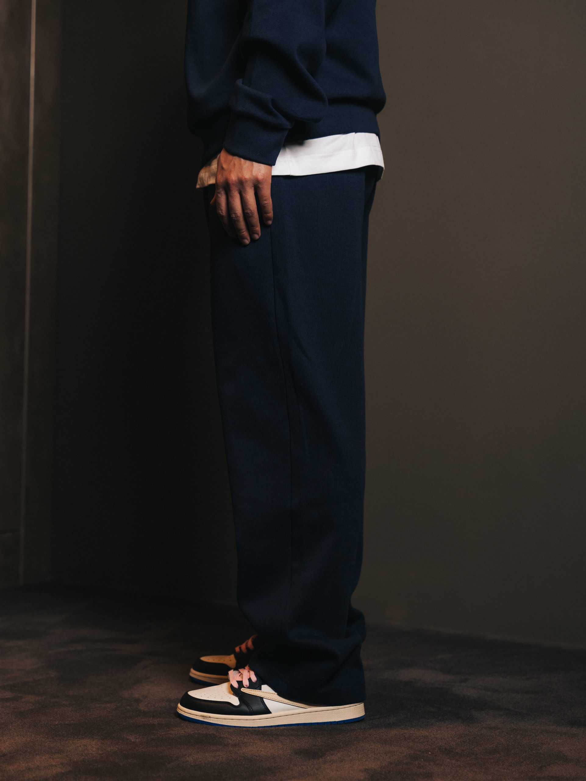 Broek wijde Bleu Fonce