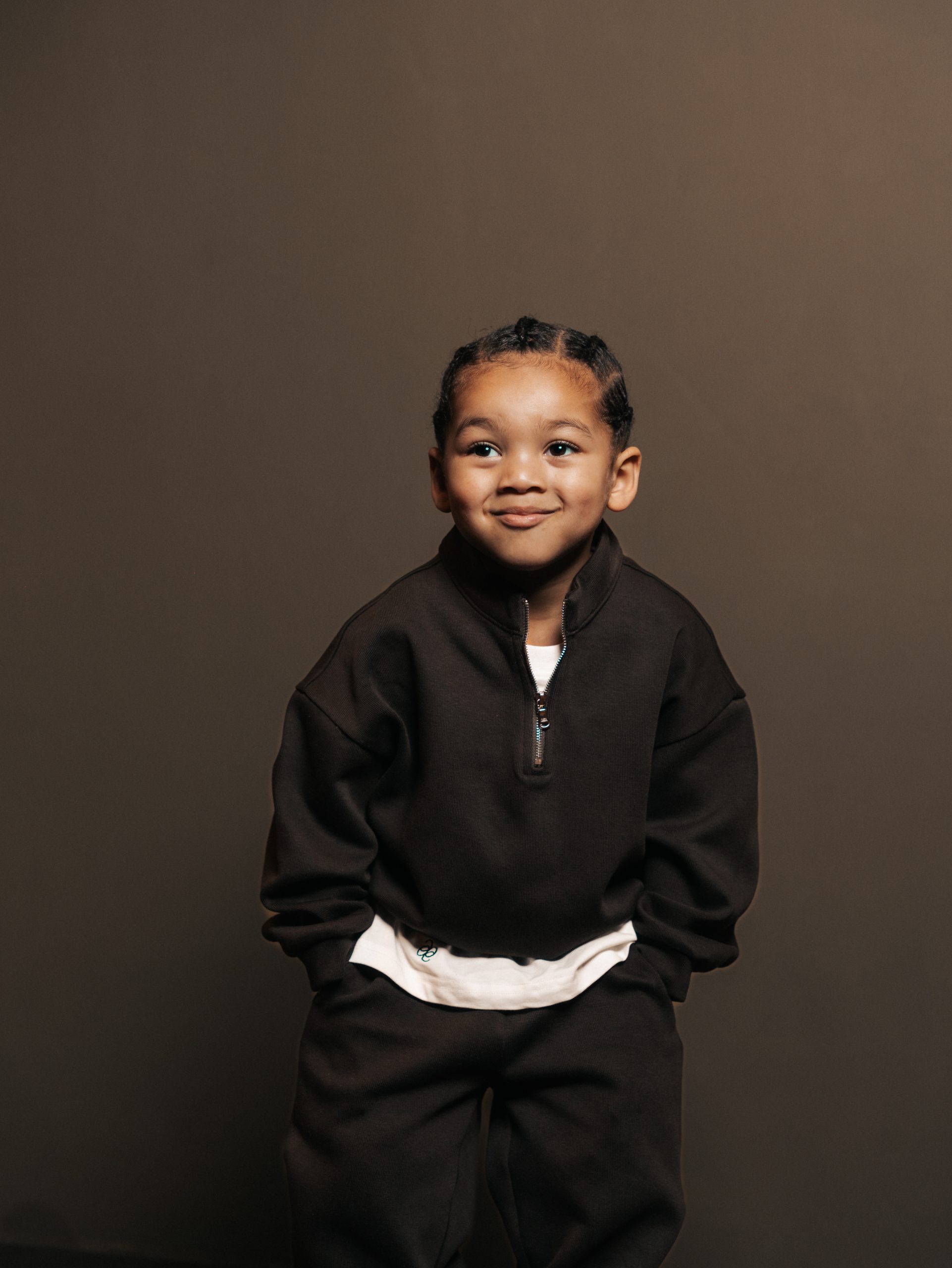 Quarter zip Brun Fume