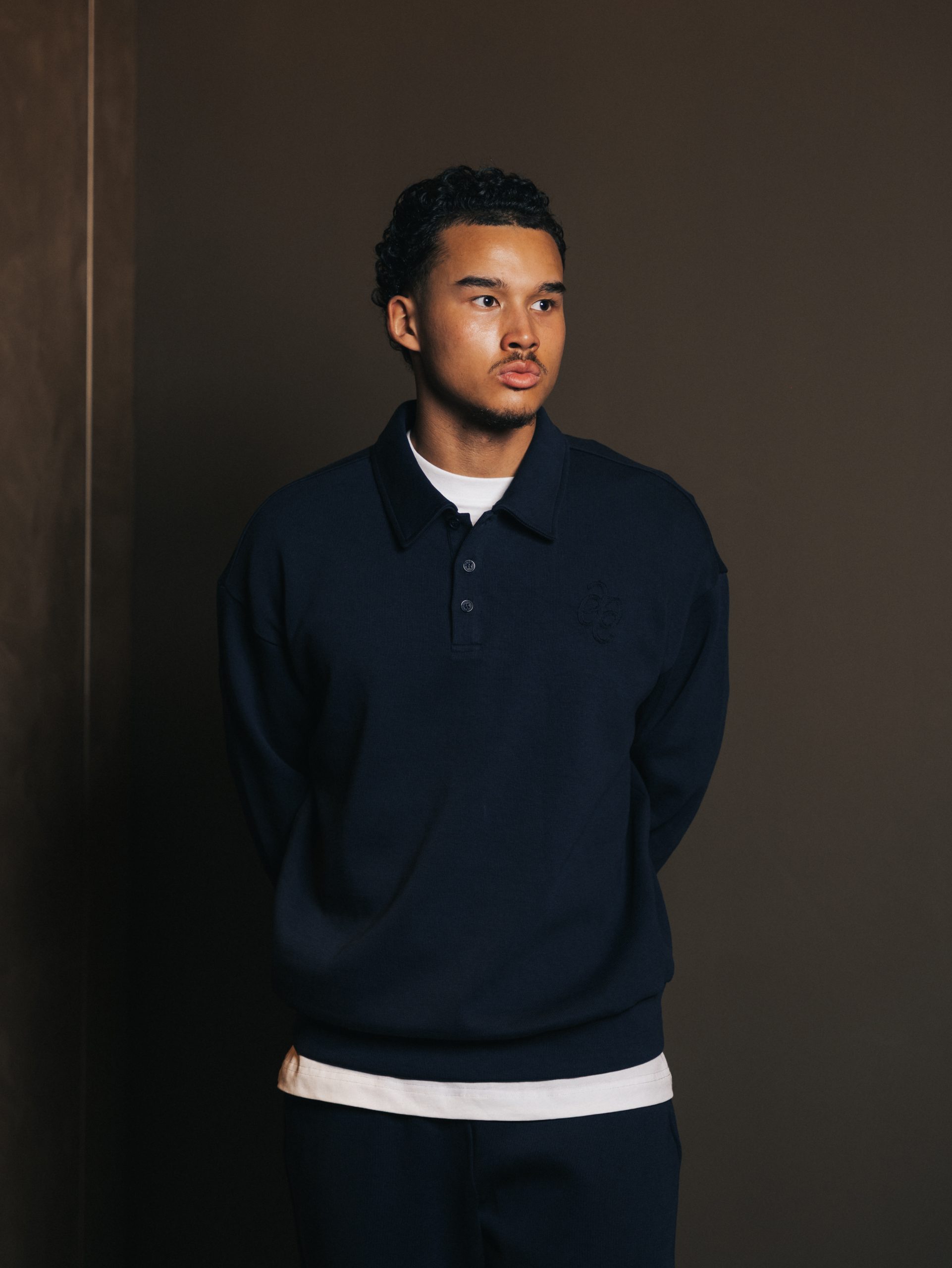 Polo button Bleu Fonce