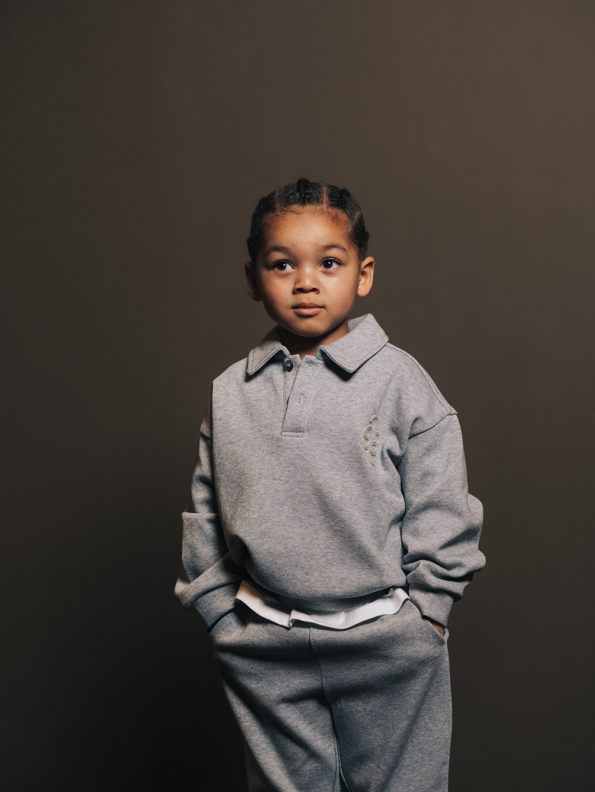 Polo Button Gris Lumiere